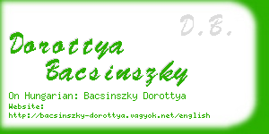 dorottya bacsinszky business card